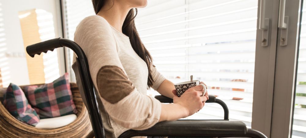 Woman in wheelchair