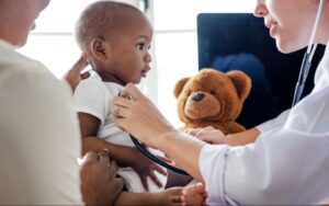 Child visiting doctor.